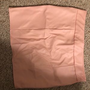 Light pink pleather mini skirt